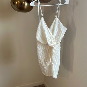 Zara Off White Spaghetti Strap Twist Top